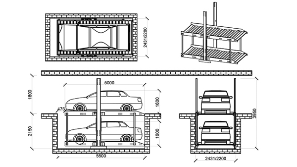 Bản vẽ hệ thống đỗ xe tự động ngầm gia đình Bản vẽ hệ thống đỗ xe tự động ngầm gia đình